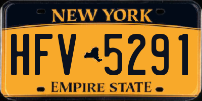 NY license plate HFV5291