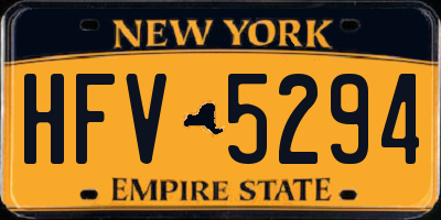 NY license plate HFV5294