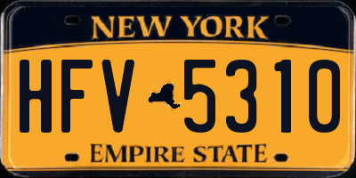 NY license plate HFV5310