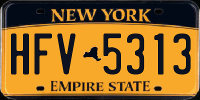 NY license plate HFV5313