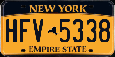 NY license plate HFV5338