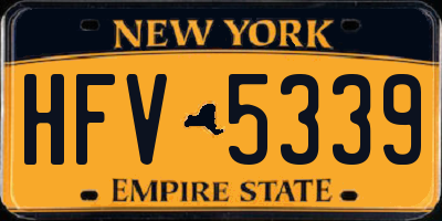 NY license plate HFV5339