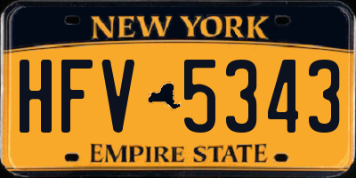 NY license plate HFV5343