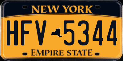 NY license plate HFV5344