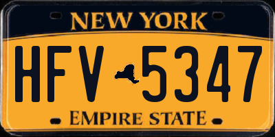 NY license plate HFV5347