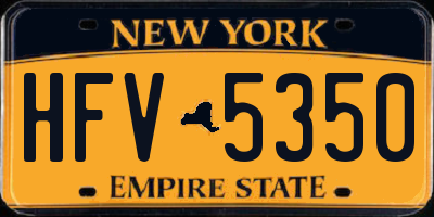 NY license plate HFV5350