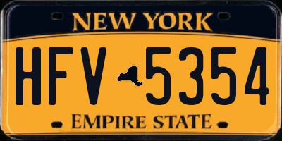 NY license plate HFV5354