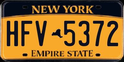 NY license plate HFV5372