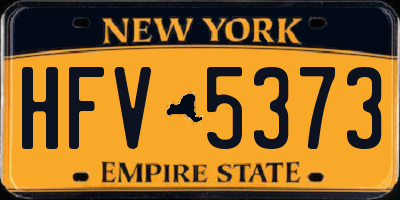 NY license plate HFV5373
