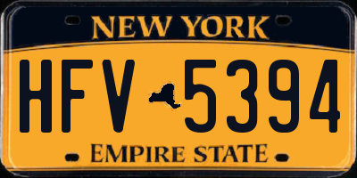 NY license plate HFV5394