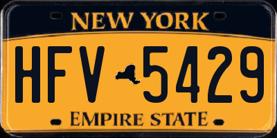 NY license plate HFV5429