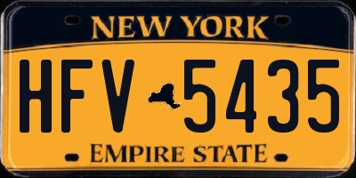 NY license plate HFV5435