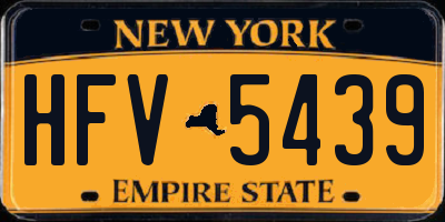 NY license plate HFV5439