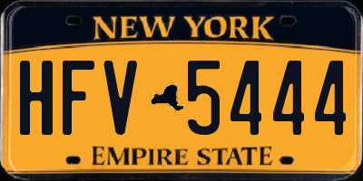 NY license plate HFV5444