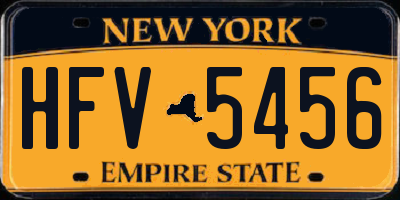 NY license plate HFV5456