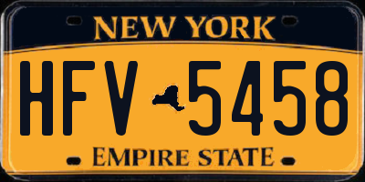 NY license plate HFV5458
