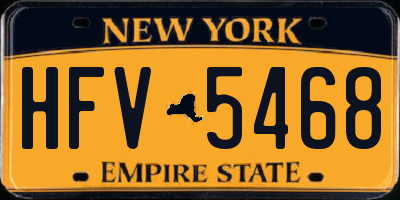 NY license plate HFV5468