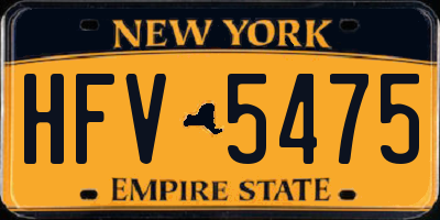 NY license plate HFV5475