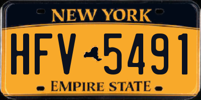 NY license plate HFV5491