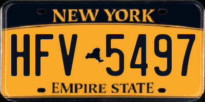 NY license plate HFV5497