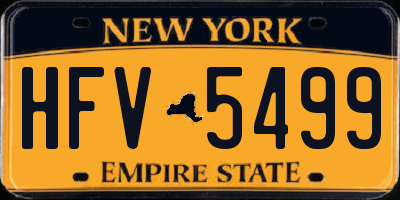 NY license plate HFV5499
