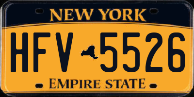 NY license plate HFV5526