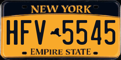 NY license plate HFV5545