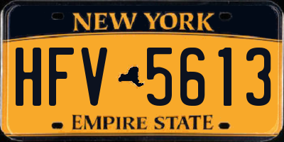 NY license plate HFV5613