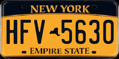 NY license plate HFV5630