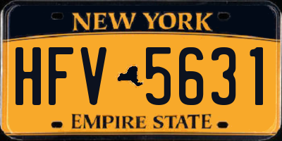 NY license plate HFV5631