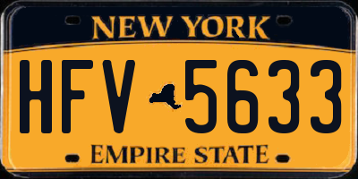 NY license plate HFV5633