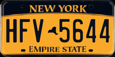 NY license plate HFV5644
