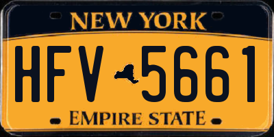 NY license plate HFV5661