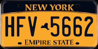 NY license plate HFV5662