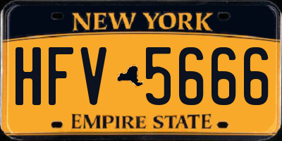 NY license plate HFV5666