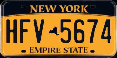 NY license plate HFV5674