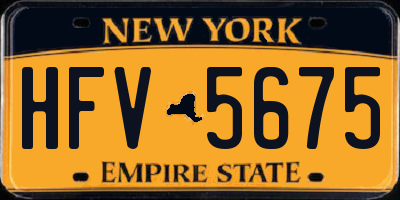 NY license plate HFV5675