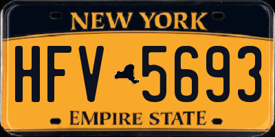 NY license plate HFV5693