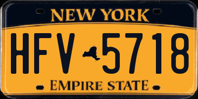 NY license plate HFV5718
