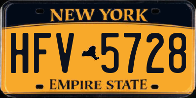 NY license plate HFV5728