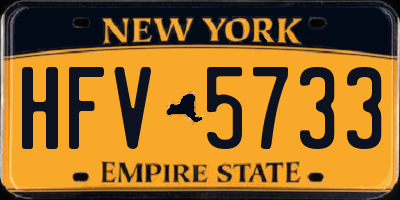 NY license plate HFV5733