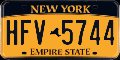 NY license plate HFV5744