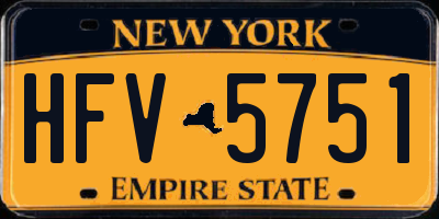 NY license plate HFV5751