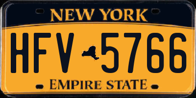NY license plate HFV5766