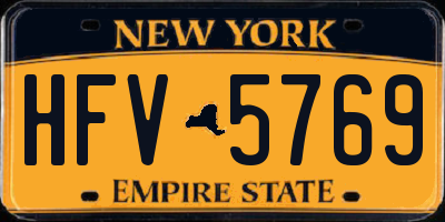 NY license plate HFV5769