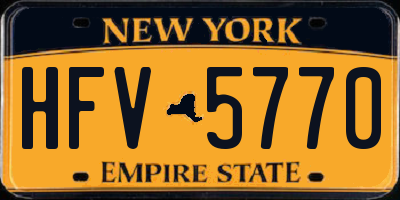 NY license plate HFV5770