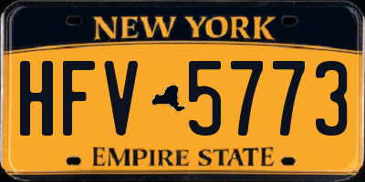 NY license plate HFV5773