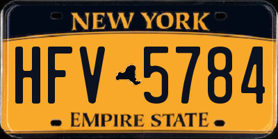 NY license plate HFV5784
