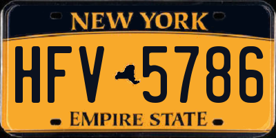 NY license plate HFV5786
