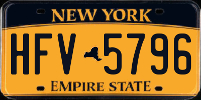 NY license plate HFV5796